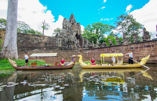 Beautiful Sunset with Angkor Gondola Boat Ride